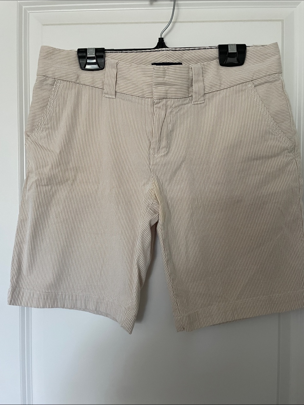 Tommy Hilfiger Beige Pinstripe Bermuda Shorts
